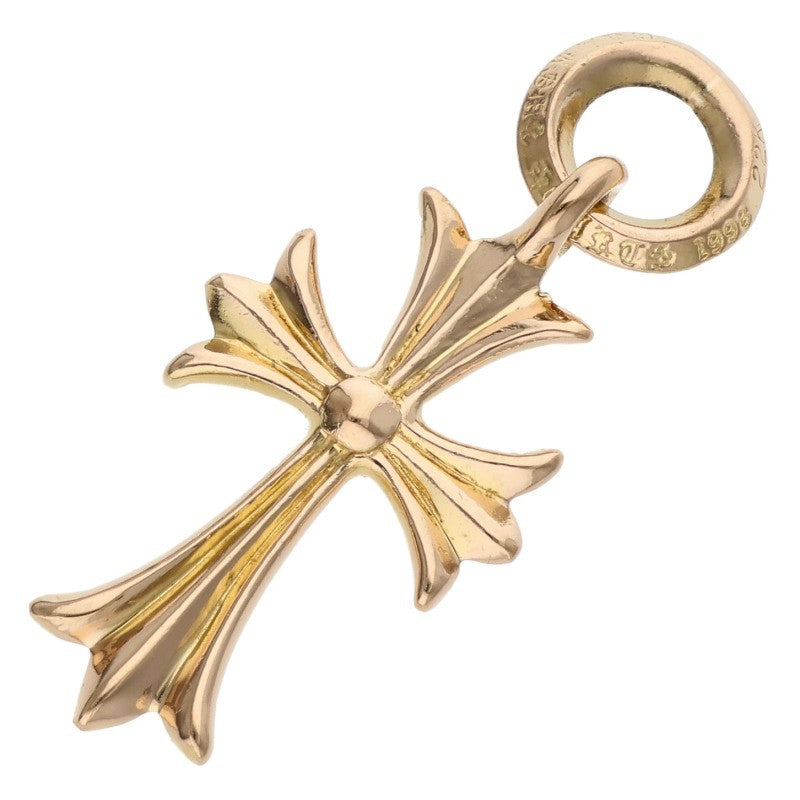 Chrome Hearts 22K Tiny CH Cross Yellow Gold Pendant