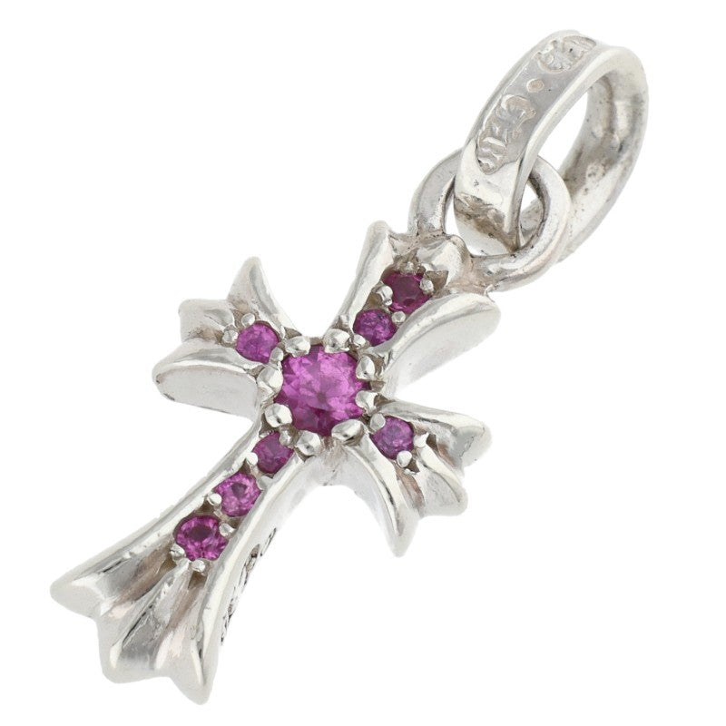 Chrome Hearts Babyfat Pave Sapphire Silver Necklace Charm