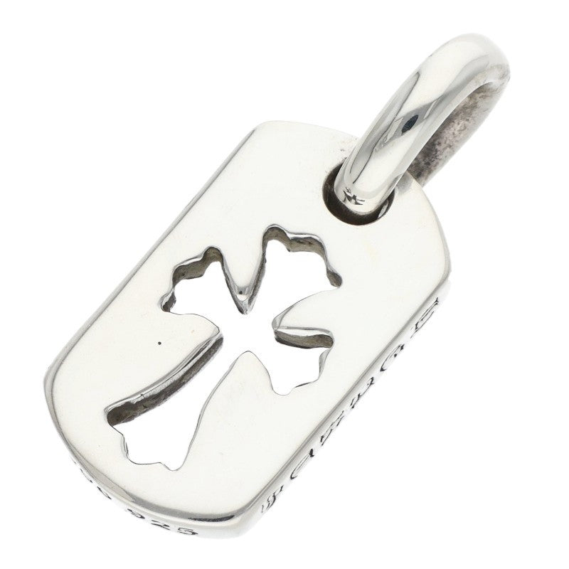 Chrome Hearts Tiny Cutout Cross Dog Tag 925 Silver Necklace