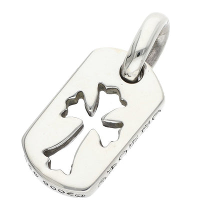 Chrome Hearts Tiny Cutout Cross Dog Tag 925 Silver Necklace