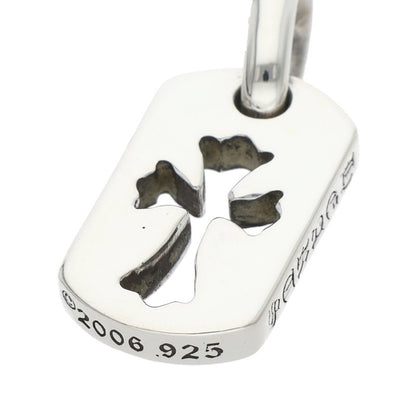 Chrome Hearts Tiny Cutout Cross Dog Tag 925 Silver Necklace
