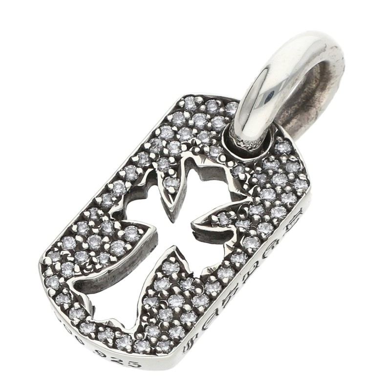 Chrome Hearts DT TNY CO CRS P D Pave Diamond Charm Silver