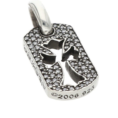Chrome Hearts DT TNY CO CRS P D Pave Diamond Charm Silver