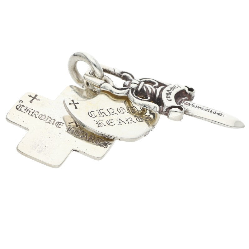 Chrome Hearts Old 3 Trinkets Sterling Silver Necklace
