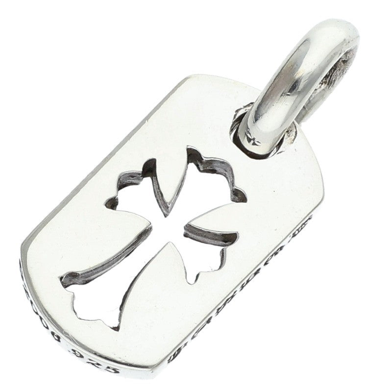 Chrome Hearts Tiny Cutout Cross Dog Tag Silver Charm