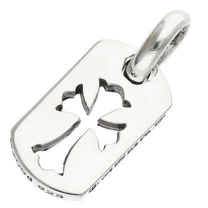 Chrome Hearts Tiny Cutout Cross Dog Tag Silver Charm