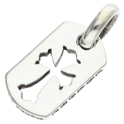 Chrome Hearts Tiny Cutout Cross Dog Tag Silver Charm