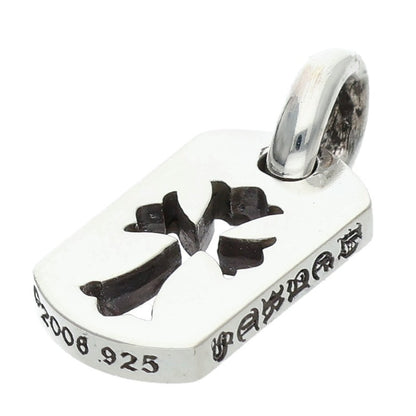 Chrome Hearts Tiny Cutout Cross Dog Tag Silver Charm