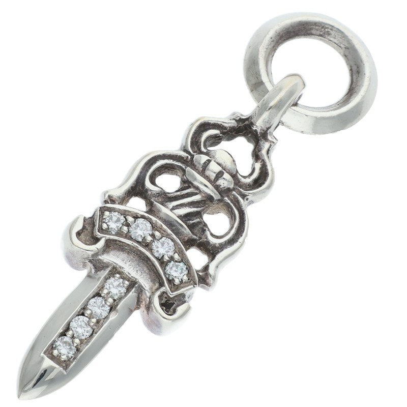 Chrome Hearts #5DAGGER P D Silver Pave Diamond Charm