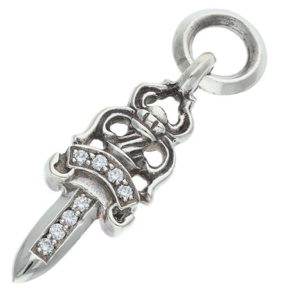 Chrome Hearts #5DAGGER P D Silver Pave Diamond Charm