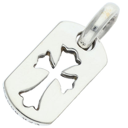 Chrome Hearts DT TNY CO CRS Tiny Cutout Cross Dog Tag Silver