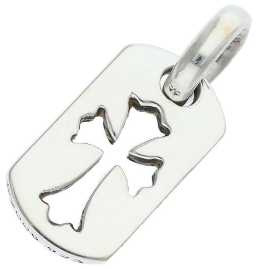 Chrome Hearts DT TNY CO CRS Tiny Cutout Cross Dog Tag Silver