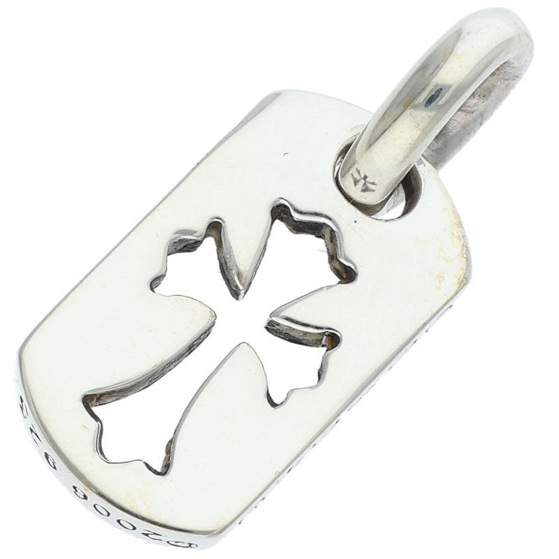 Chrome Hearts DT TNY CO CRS Tiny Cutout Cross Dog Tag Silver