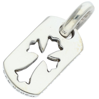 Chrome Hearts DT TNY CO CRS Tiny Cutout Cross Dog Tag Silver