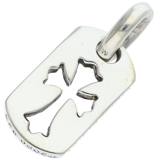 Chrome Hearts DT TNY CO CRS Tiny Cutout Cross Dog Tag Silver