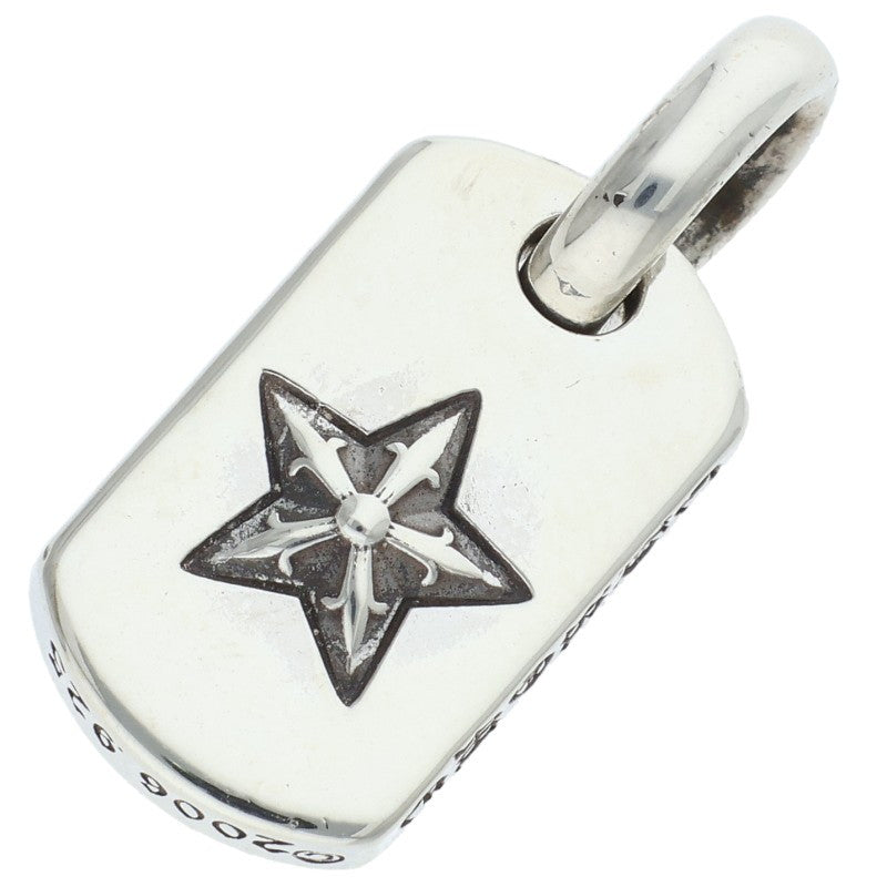 Chrome Hearts Tiny Dog Tag Star Pave Necklace Pendant
