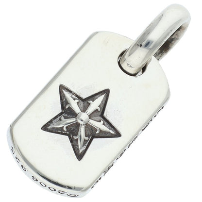 Chrome Hearts Tiny Dog Tag Star Pave Necklace Pendant