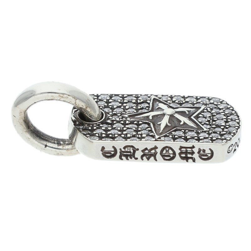 Chrome Hearts Tiny Dog Tag Star Pave Necklace Pendant