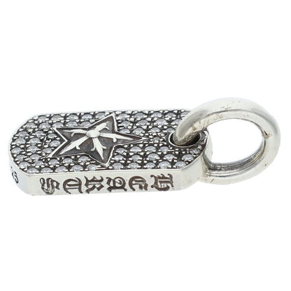 Chrome Hearts Tiny Dog Tag Star Pave Necklace Pendant