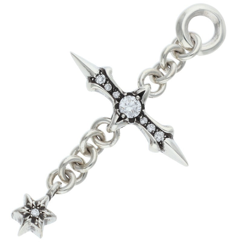 Chrome Hearts Roly Cross Pave Diamond Necklace Top