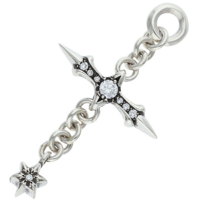 Chrome Hearts Roly Cross Pave Diamond Necklace Top