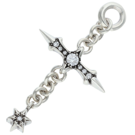 Chrome Hearts Roly Cross Pave Diamond Necklace Top