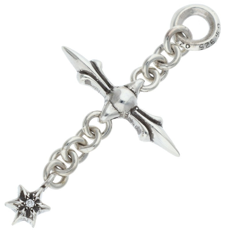 Chrome Hearts Roly Cross Pave Diamond Necklace Top