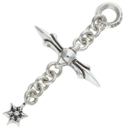 Chrome Hearts Roly Cross Pave Diamond Necklace Top