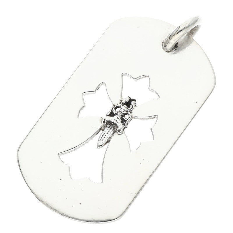 Chrome Hearts D TAG LRG CROSS DAGG Necklace Silver