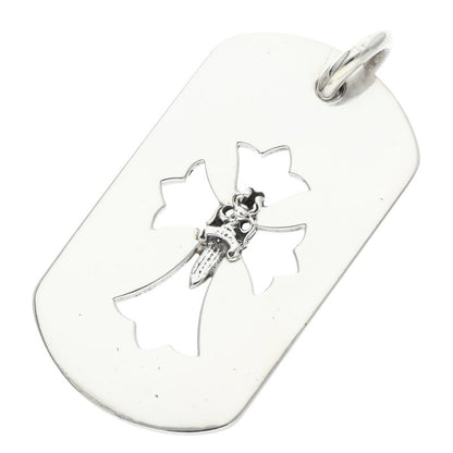 Chrome Hearts D TAG LRG CROSS DAGG Necklace Silver