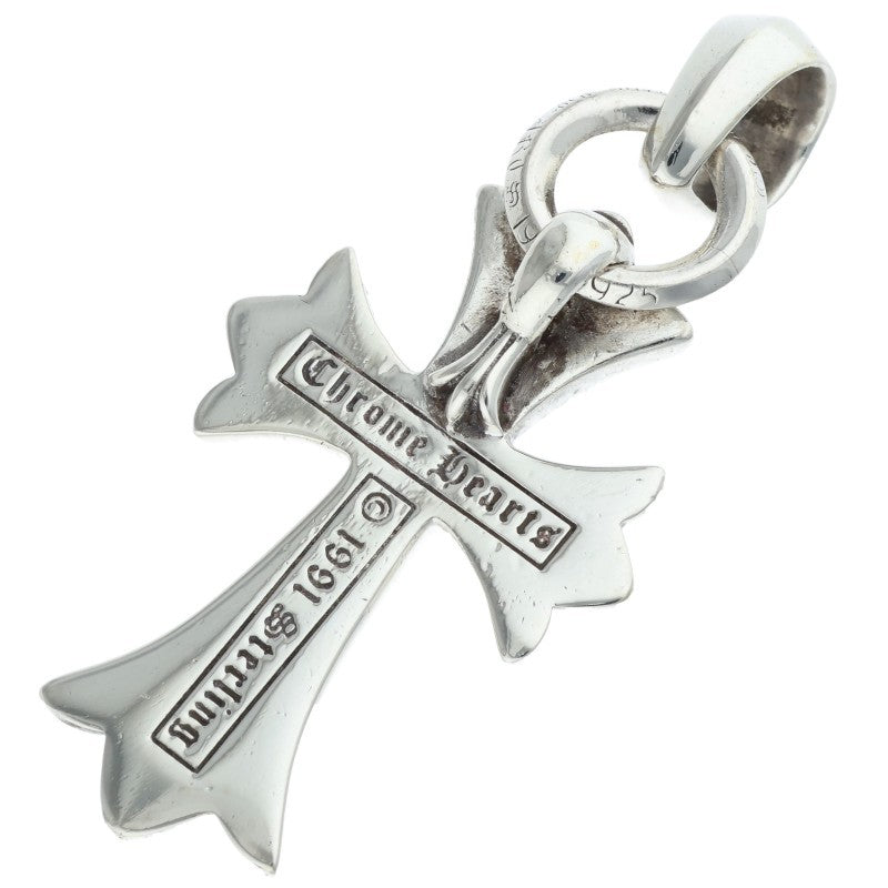 Chrome Hearts Small CH Cross w/ Bale Sterling Necklace Top