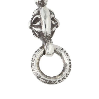 Chrome Hearts 1 Ball Tiny CH Cross Charm Necklace Silver