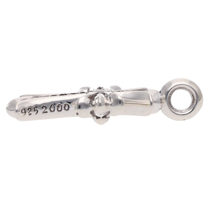 Chrome Hearts Silver Tiny Fat Cross Pave Diamond Multi