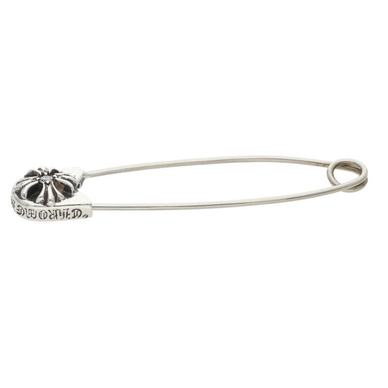 Chrome Hearts Large Safety Pin 1-Diamond Silver Necklace