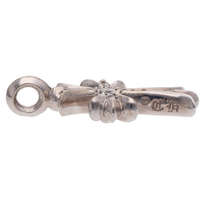 Chrome Hearts 18KWG Tiny Fat Cross PAVE Diamond Pendant