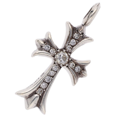 Chrome Hearts Tiny Fat Cross Pave Diamond Necklace