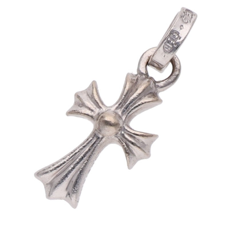 Chrome Hearts 18KWG Baby Fat Cross PAVE Emerald Multi