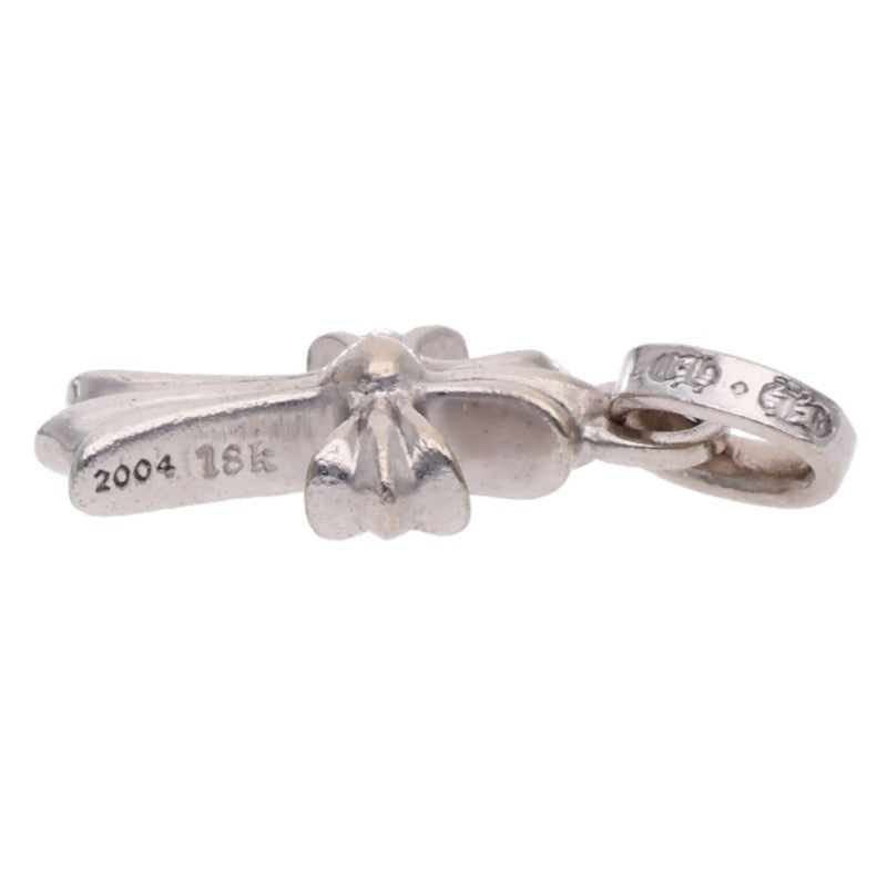 Chrome Hearts 18KWG Baby Fat Cross PAVE Emerald Multi