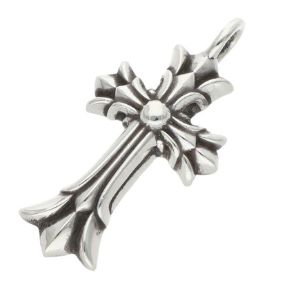 Chrome Hearts Double CH Cross Silver Necklace Charm
