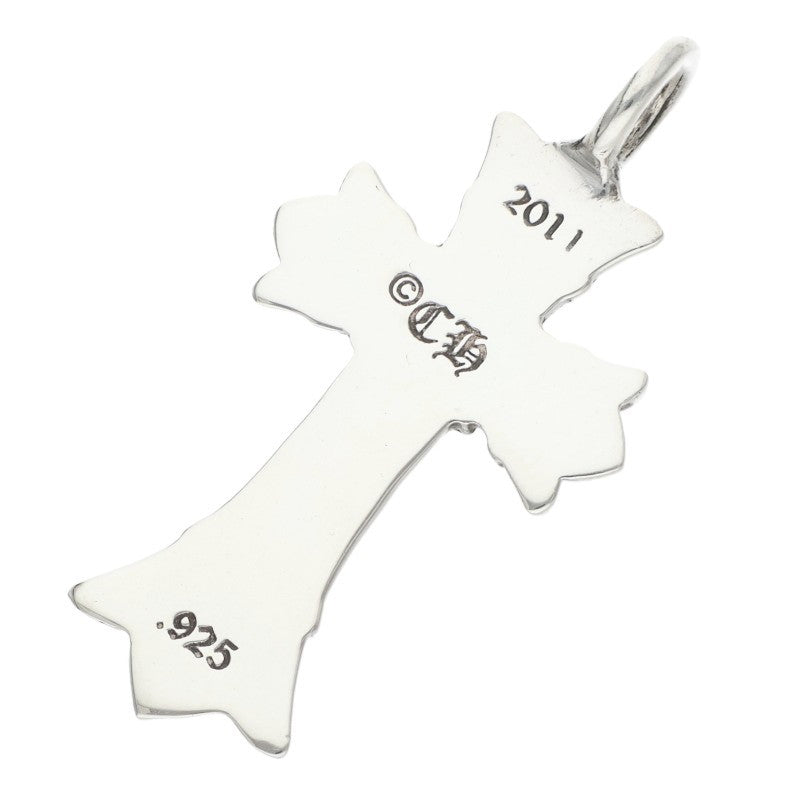 Chrome Hearts Double CH Cross Silver Necklace Charm