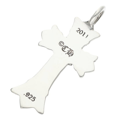 Chrome Hearts Double CH Cross Silver Necklace Charm