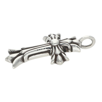 Chrome Hearts Double CH Cross Silver Necklace Charm