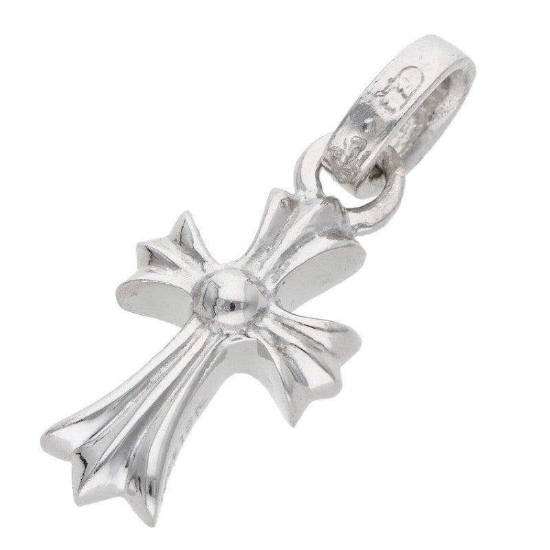 Chrome Hearts 18K WG Baby Fat Cross Pave Diamond Charm