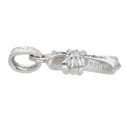 Chrome Hearts 18K WG Baby Fat Cross Pave Diamond Charm Multi