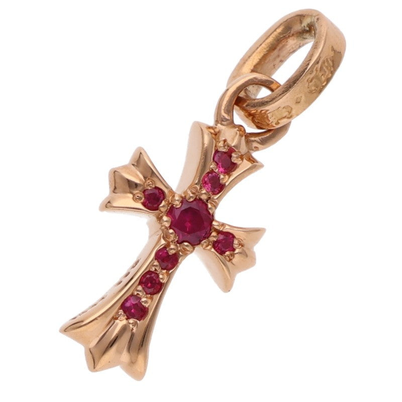 Chrome Hearts 22K Baby Fat Cross PAVE Ruby Charm