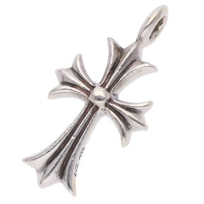 Chrome Hearts Sterling Silver Tiny Fat Cross Diamond Pendant