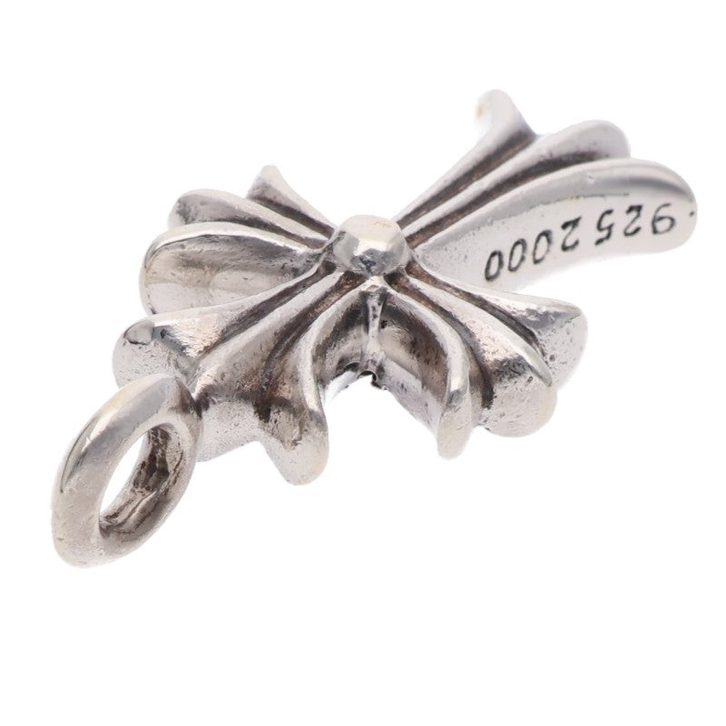 Chrome Hearts Sterling Silver Tiny Fat Cross Diamond Pendant