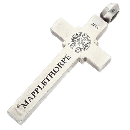 Chrome Hearts Silver Small Maplethorpe Cross Necklace