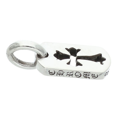 Chrome Hearts Tiny Cut Out Cross Dog Tag Silver Necklace