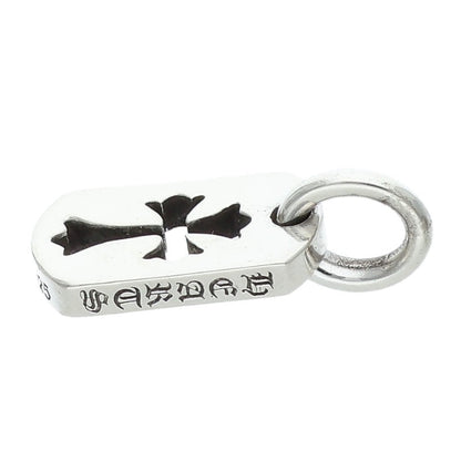 Chrome Hearts Tiny Cut Out Cross Dog Tag Silver Necklace